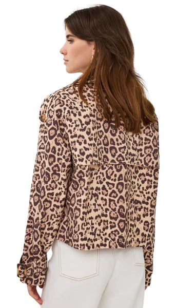 Leopard Short Trench Coat