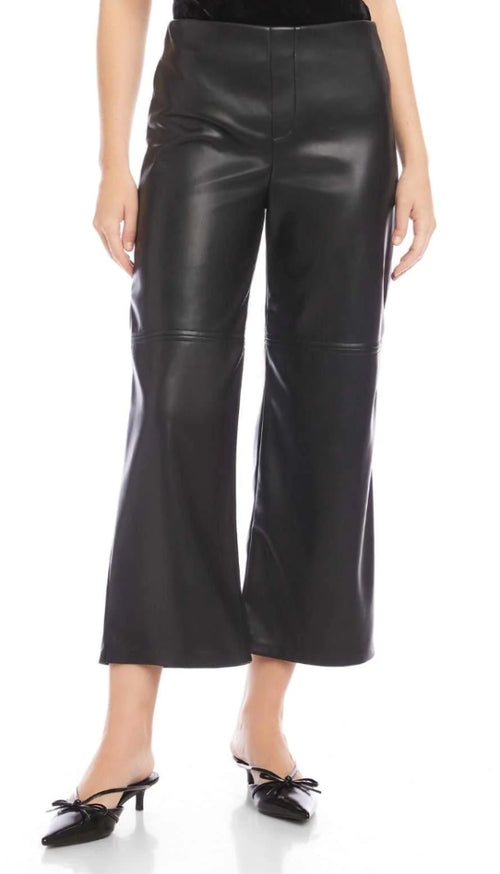 Faux Leather Cropped Pants