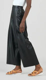 Liquid Leather Wide Leg With Pleat Pocket