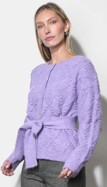 Bonnie Pompom Belted Cardigan