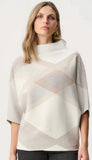Plaid Funnel Neck Sweater