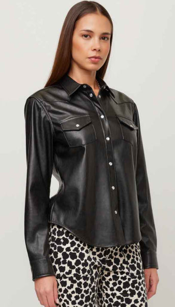 Anna Faux Leather Shirt