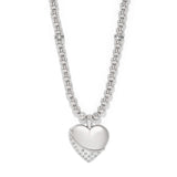 Meridian Pet Wave Heart Silver Necklace