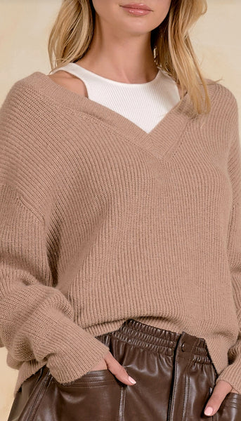 Deep V-Neck Sweater