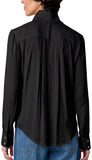 LongSleeve Tuxedo Top With High Collar