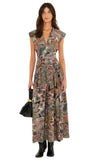 Tapestry Flowers Sleeveless Maxi Dress