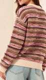 Crew Neck Sweater With Contrast Rib