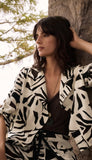 Tropical Print Boxy Blazer