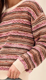 Crew Neck Sweater With Contrast Rib