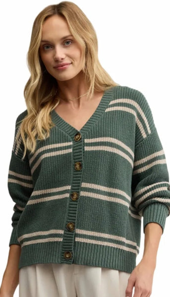 Boyfriend Striped Cardigan