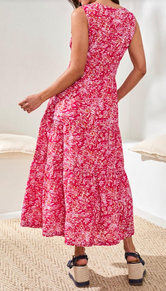 Lined Maxi Dress With Waist Drawcord