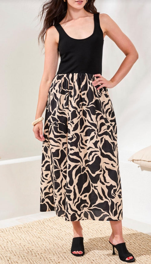 Sleeveless Twofer Dress