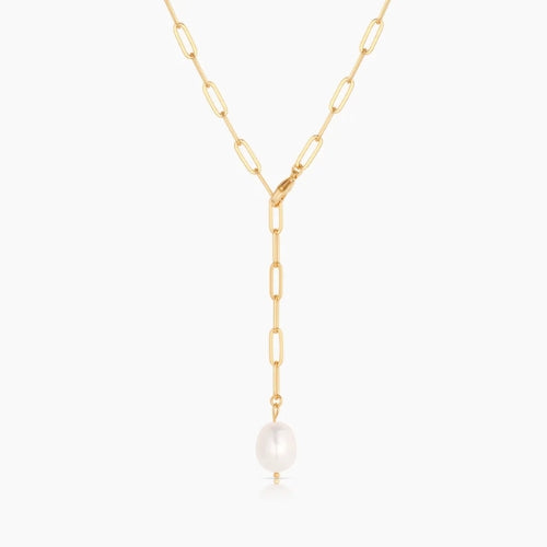 Lea Pearl Lariat Necklace