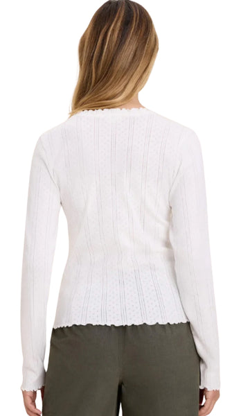Pointelle Rib Cleo Long Sleeve Tee