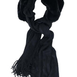 Knitted Scarf With Faux Fur Detail