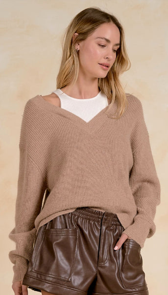Deep V-Neck Sweater
