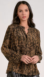 Long Sleeve V Neck Button Top