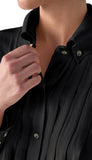 LongSleeve Tuxedo Top With High Collar