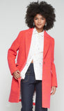 Diagonal Stripe Wool Coat