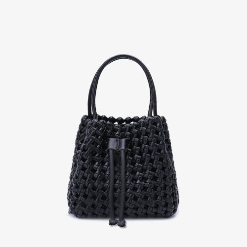 Perrie Bucket Mini Woven Square - Black