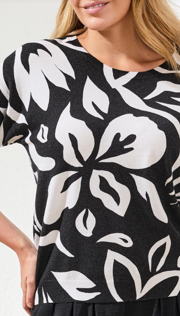 Soft Yarn 3/4 Sleeve Crewneck