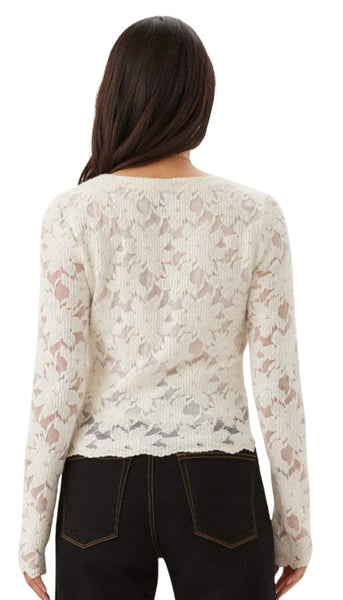 Floral Burnout V Neck Top