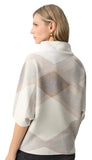 Plaid Funnel Neck Sweater