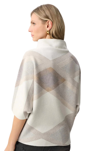 Plaid Funnel Neck Sweater
