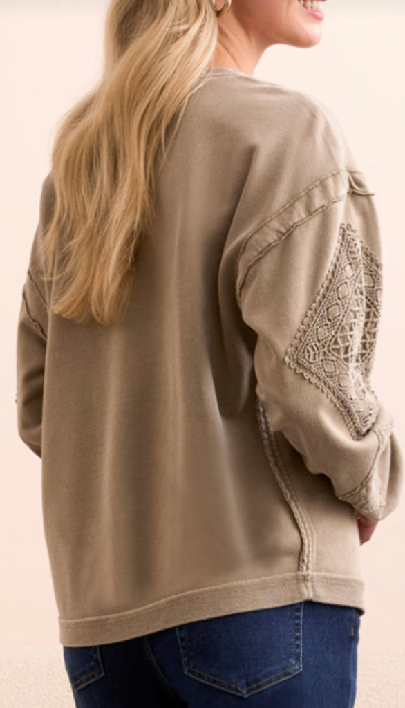 Crew Neck Applique Detail