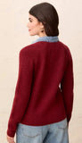 Mixed Media Sweater Jacket With Denim