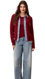 Mixed Media Sweater Jacket With Denim