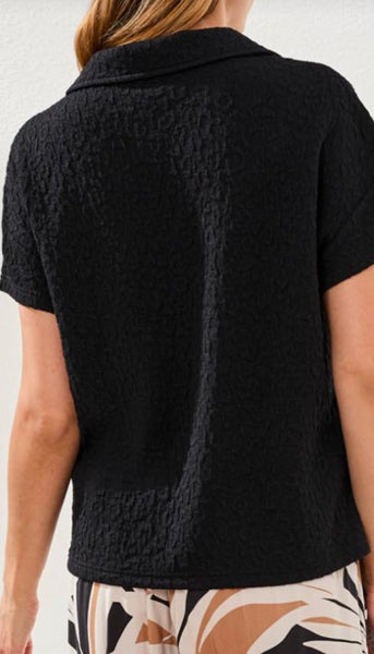 Short Sleeve Johnny Collar Top