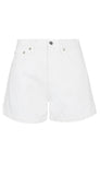 Saige High Rise A-Line Short - Polished White