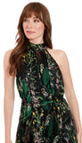 Ruched Collar Flowy Wide Leg Jumpsuit