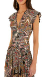 Tapestry Flowers Sleeveless Maxi Dress