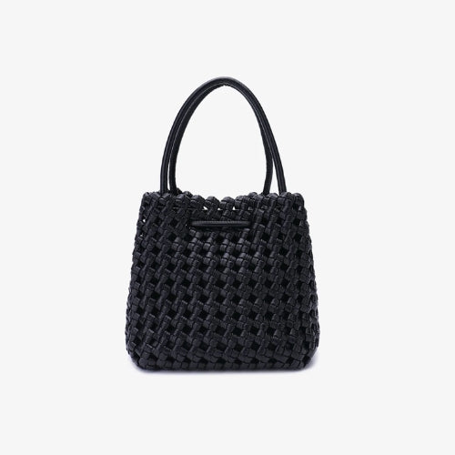 Perrie Bucket Mini Woven Square - Black