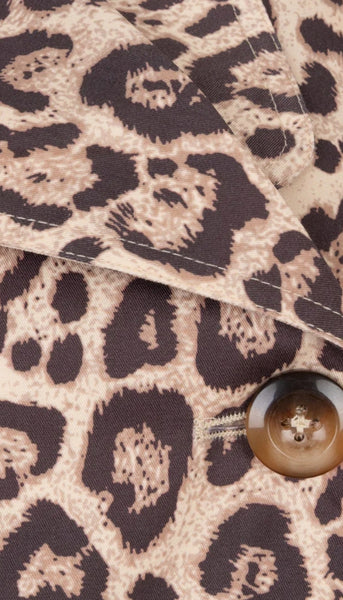 Leopard Short Trench Coat