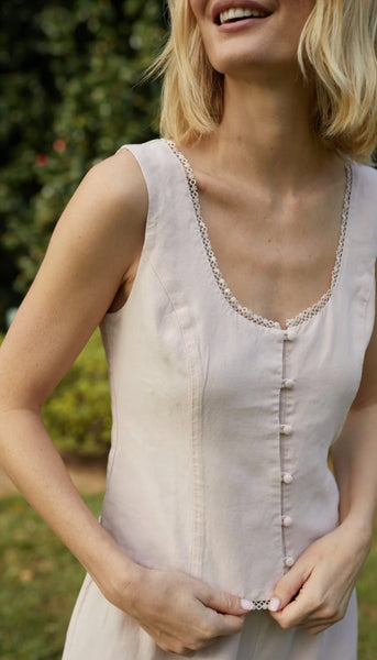 Fitted Bodice Top With Smock Back