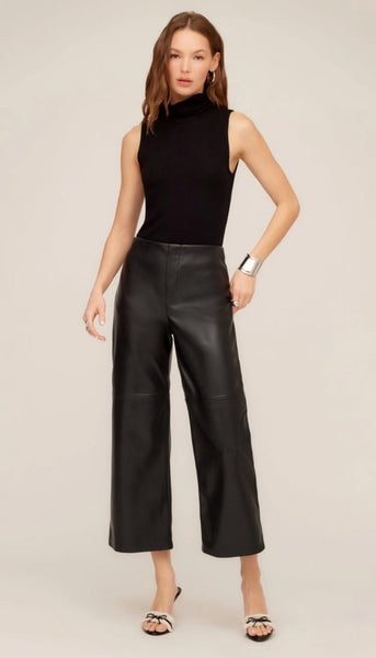 Faux Leather Cropped Pants
