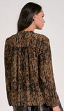 Long Sleeve V Neck Button Top