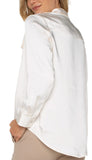 Long Sleeve Button Front Banded Collar