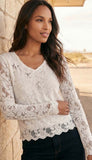 Floral Burnout V Neck Top