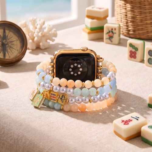 Lucky mahjong stretch apple watch strap