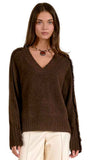 V-Neck Fray Sweater