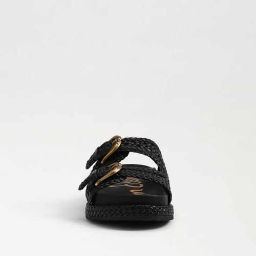 Reid Buckle Platform Sandal - Black Woven