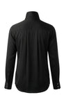 LongSleeve Tuxedo Top With High Collar