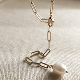 Lea Pearl Lariat Necklace