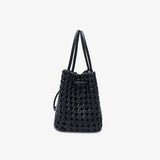 Perrie Bucket Mini Woven Square - Black