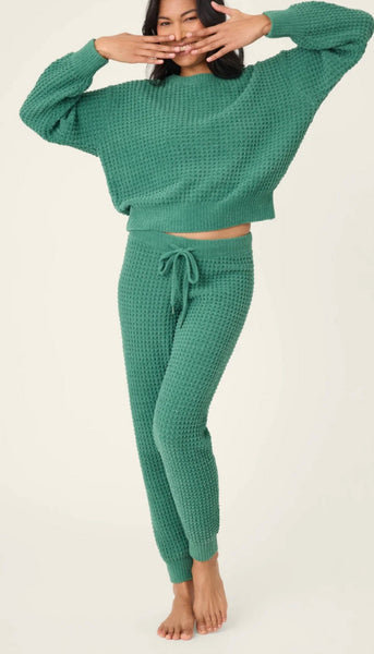 Long Sleeve Cozy Chenille Waffle Top