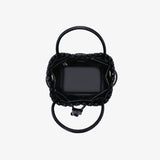 Perrie Bucket Mini Woven Square - Black